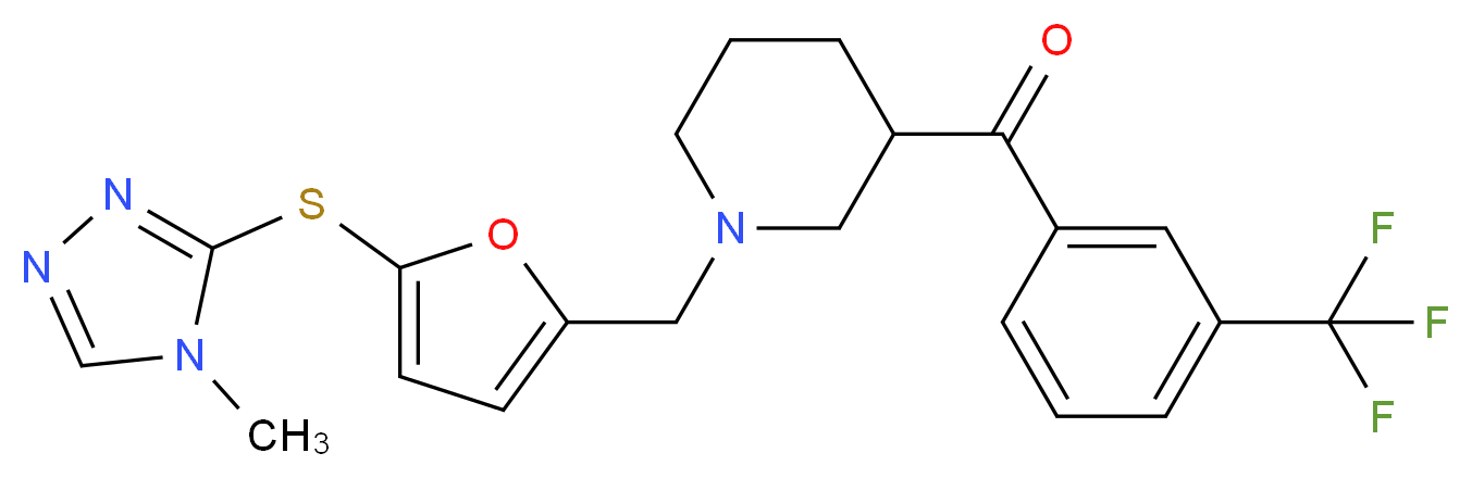[1-({5-[(4-methyl-4H-1,2,4-triazol-3-yl)thio]-2-furyl}methyl)-3-piperidinyl][3-(trifluoromethyl)phenyl]methanone_Molecular_structure_CAS_)