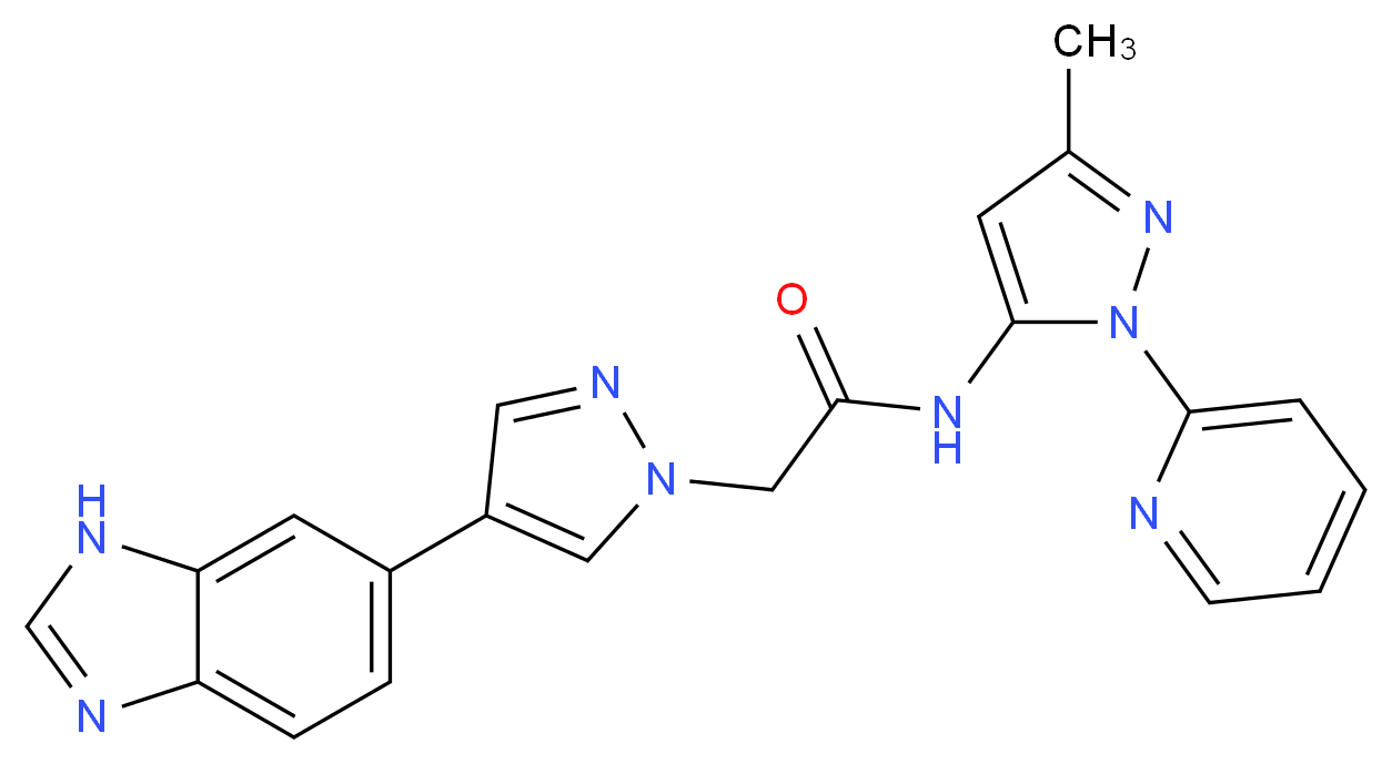 2-[4-(1H-benzimidazol-6-yl)-1H-pyrazol-1-yl]-N-(3-methyl-1-pyridin-2-yl-1H-pyrazol-5-yl)acetamide_Molecular_structure_CAS_)