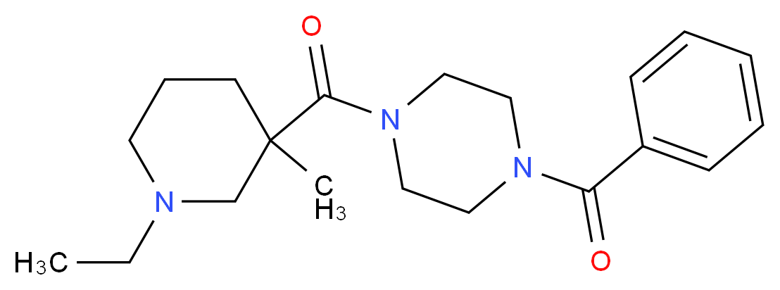 1-benzoyl-4-[(1-ethyl-3-methylpiperidin-3-yl)carbonyl]piperazine_Molecular_structure_CAS_)