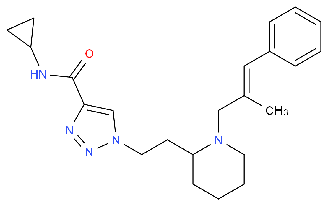 N-cyclopropyl-1-(2-{1-[(2E)-2-methyl-3-phenyl-2-propen-1-yl]-2-piperidinyl}ethyl)-1H-1,2,3-triazole-4-carboxamide_Molecular_structure_CAS_)