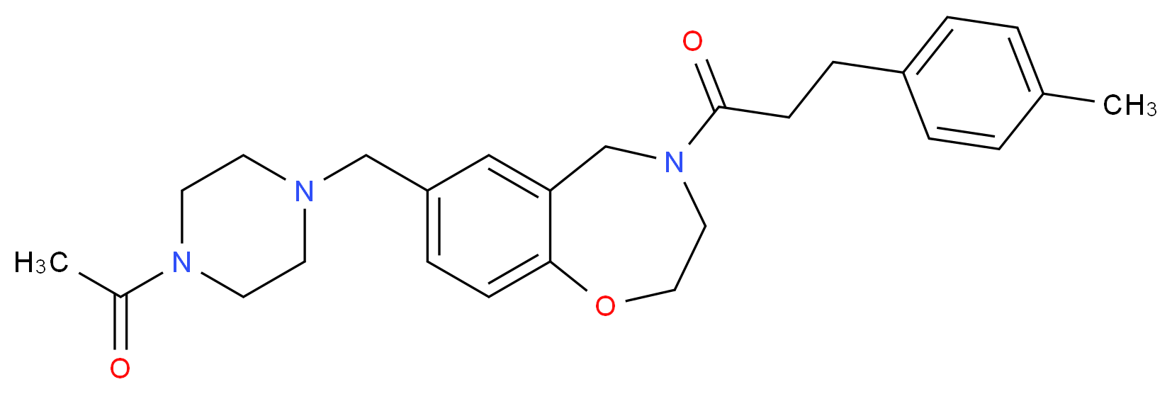7-[(4-acetyl-1-piperazinyl)methyl]-4-[3-(4-methylphenyl)propanoyl]-2,3,4,5-tetrahydro-1,4-benzoxazepine_Molecular_structure_CAS_)