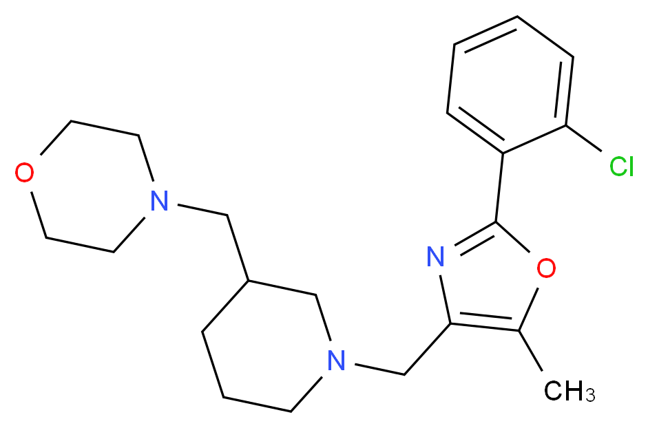 4-[(1-{[2-(2-chlorophenyl)-5-methyl-1,3-oxazol-4-yl]methyl}-3-piperidinyl)methyl]morpholine_Molecular_structure_CAS_)
