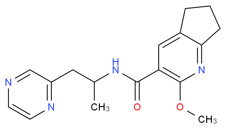 2-methoxy-N-[1-methyl-2-(2-pyrazinyl)ethyl]-6,7-dihydro-5H-cyclopenta[b]pyridine-3-carboxamide_Molecular_structure_CAS_)