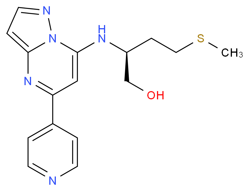 (2S)-4-(methylthio)-2-{[5-(4-pyridinyl)pyrazolo[1,5-a]pyrimidin-7-yl]amino}-1-butanol_Molecular_structure_CAS_)
