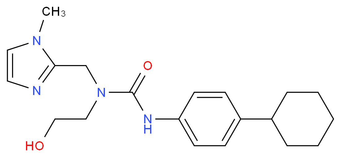 N'-(4-cyclohexylphenyl)-N-(2-hydroxyethyl)-N-[(1-methyl-1H-imidazol-2-yl)methyl]urea_Molecular_structure_CAS_)