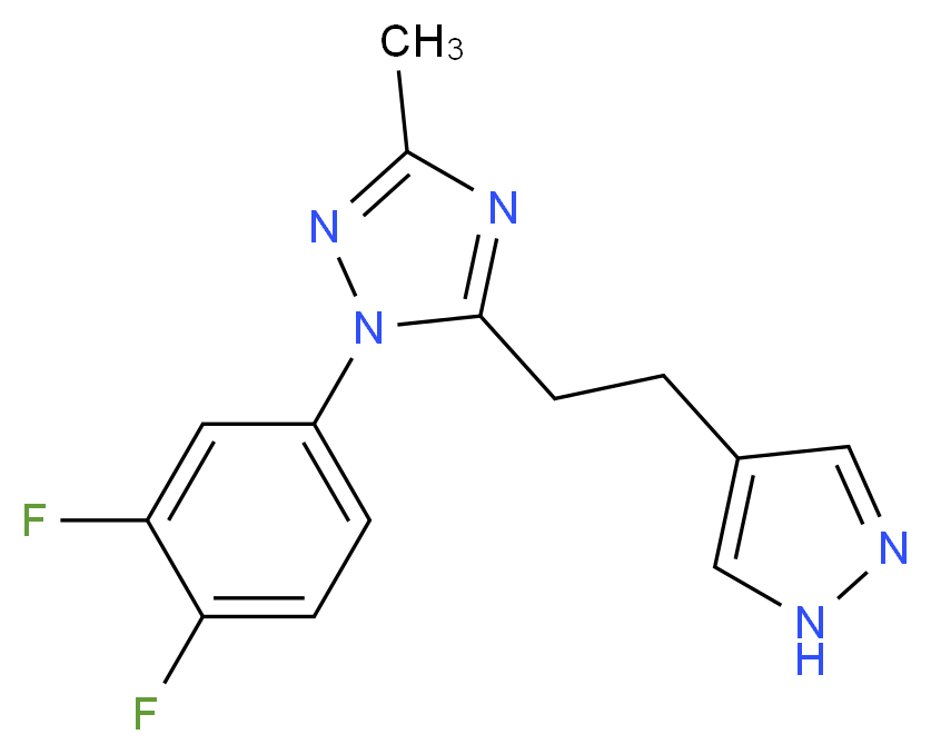 1-(3,4-difluorophenyl)-3-methyl-5-[2-(1H-pyrazol-4-yl)ethyl]-1H-1,2,4-triazole_Molecular_structure_CAS_)