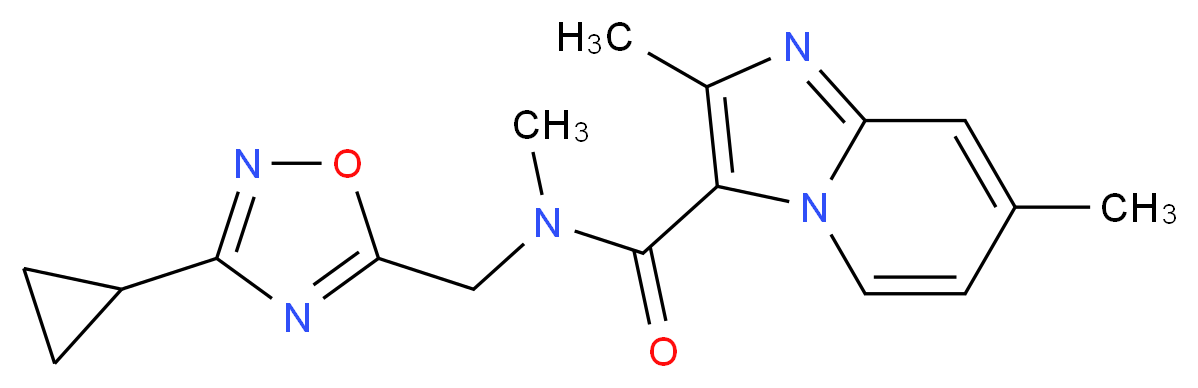 N-[(3-cyclopropyl-1,2,4-oxadiazol-5-yl)methyl]-N,2,7-trimethylimidazo[1,2-a]pyridine-3-carboxamide_Molecular_structure_CAS_)