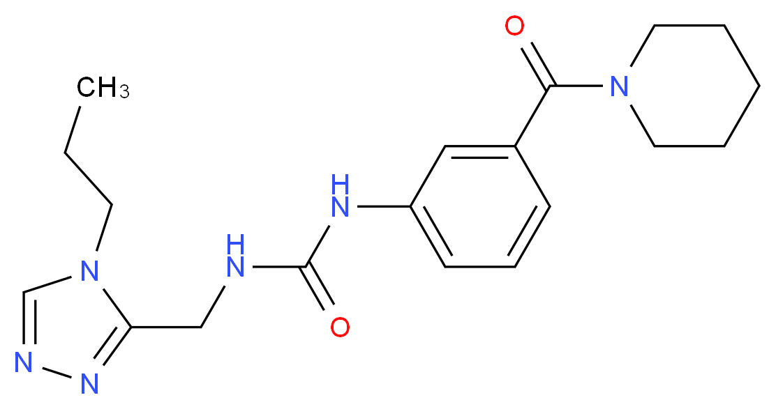 N-[3-(piperidin-1-ylcarbonyl)phenyl]-N'-[(4-propyl-4H-1,2,4-triazol-3-yl)methyl]urea_Molecular_structure_CAS_)
