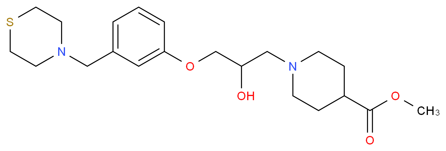 methyl 1-{2-hydroxy-3-[3-(4-thiomorpholinylmethyl)phenoxy]propyl}-4-piperidinecarboxylate_Molecular_structure_CAS_)