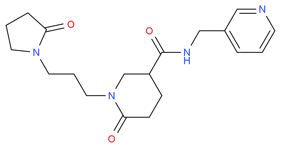 6-oxo-1-[3-(2-oxo-1-pyrrolidinyl)propyl]-N-(3-pyridinylmethyl)-3-piperidinecarboxamide_Molecular_structure_CAS_)
