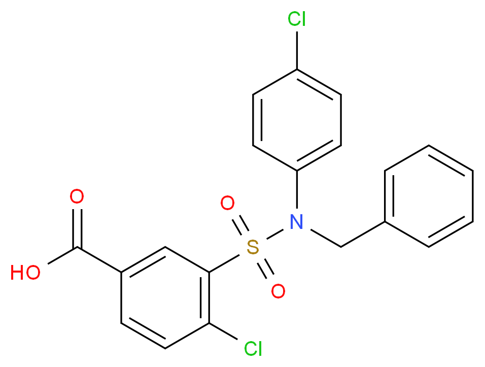 3-[Benzyl-(4-chloro-phenyl)-sulfamoyl]-4-chloro-benzoic acid_Molecular_structure_CAS_)