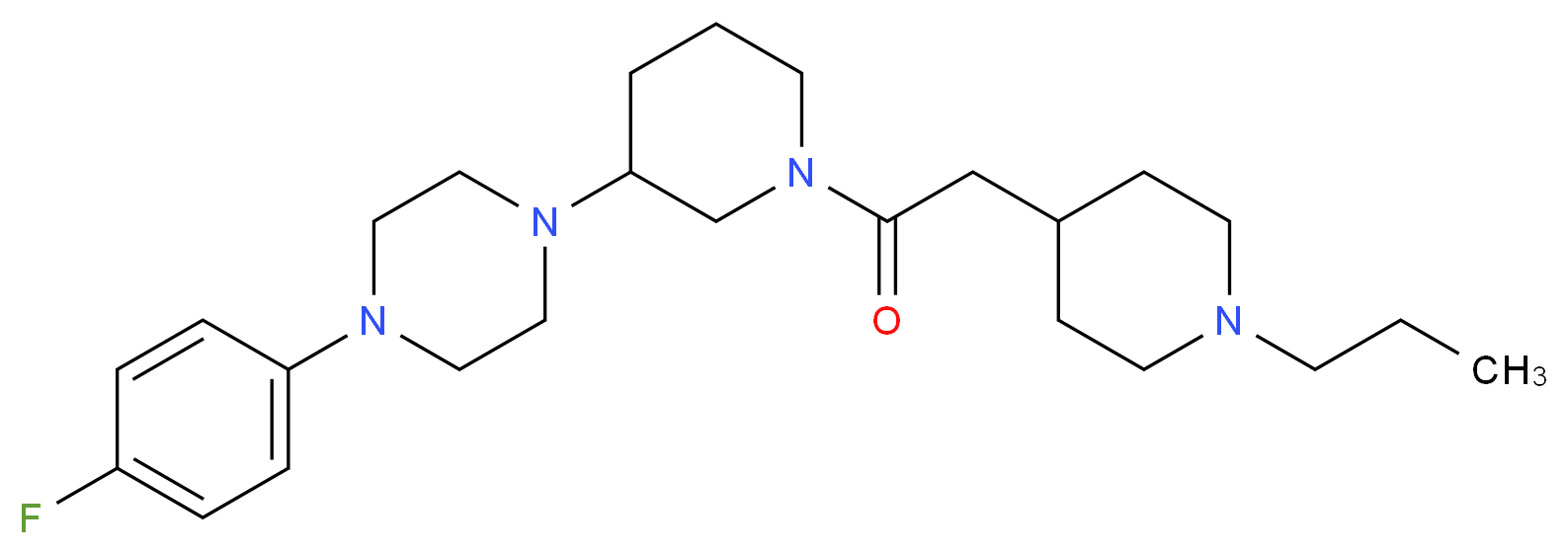 1-(4-fluorophenyl)-4-{1-[(1-propyl-4-piperidinyl)acetyl]-3-piperidinyl}piperazine_Molecular_structure_CAS_)