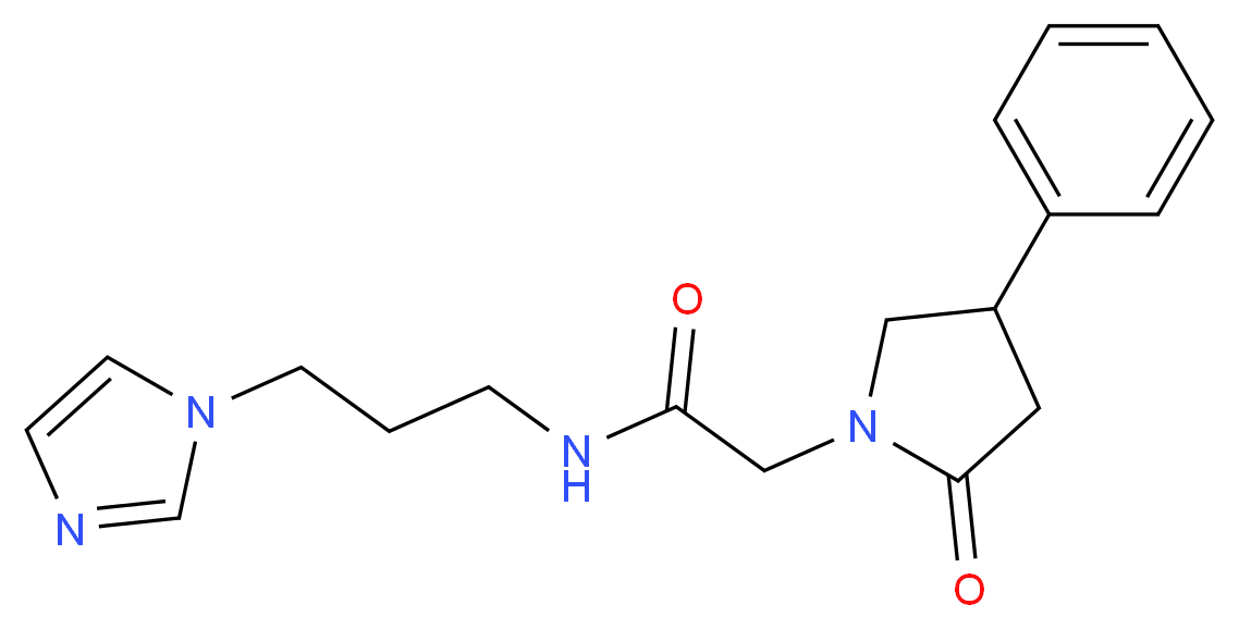 N-[3-(1H-imidazol-1-yl)propyl]-2-(2-oxo-4-phenylpyrrolidin-1-yl)acetamide_Molecular_structure_CAS_)