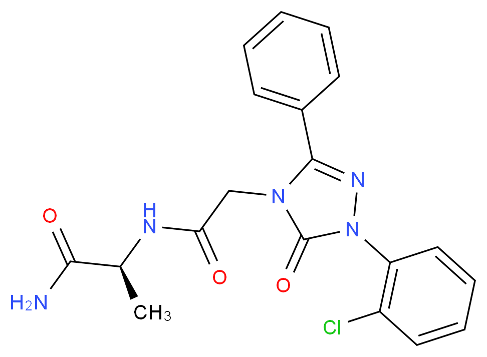 N~2~-{[1-(2-chlorophenyl)-5-oxo-3-phenyl-1,5-dihydro-4H-1,2,4-triazol-4-yl]acetyl}-L-alaninamide_Molecular_structure_CAS_)