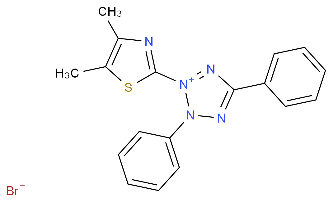 3-(4,5-DIMETHYLTHIAZOLYL-2)-2,5-DIPHENYL TETRAZOLIUM BROMIDE_Molecular_structure_CAS_298-93-1)
