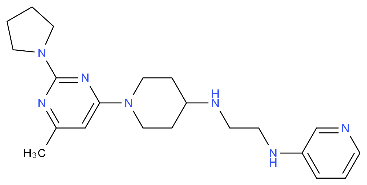N-[1-(6-methyl-2-pyrrolidin-1-ylpyrimidin-4-yl)piperidin-4-yl]-N'-pyridin-3-ylethane-1,2-diamine_Molecular_structure_CAS_)