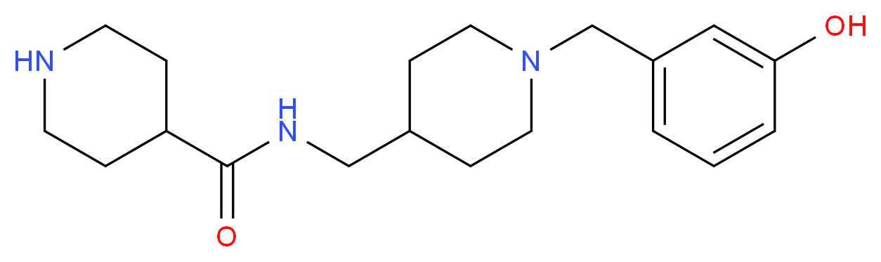 N-{[1-(3-hydroxybenzyl)piperidin-4-yl]methyl}piperidine-4-carboxamide_Molecular_structure_CAS_)