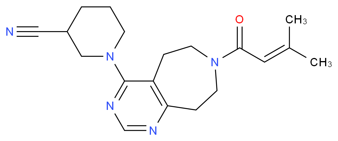 1-[7-(3-methylbut-2-enoyl)-6,7,8,9-tetrahydro-5H-pyrimido[4,5-d]azepin-4-yl]piperidine-3-carbonitrile_Molecular_structure_CAS_)