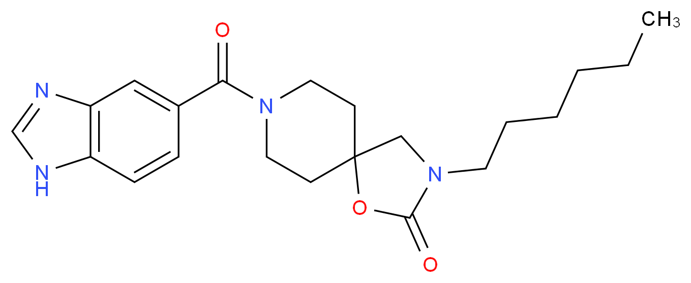8-(1H-benzimidazol-5-ylcarbonyl)-3-hexyl-1-oxa-3,8-diazaspiro[4.5]decan-2-one_Molecular_structure_CAS_)