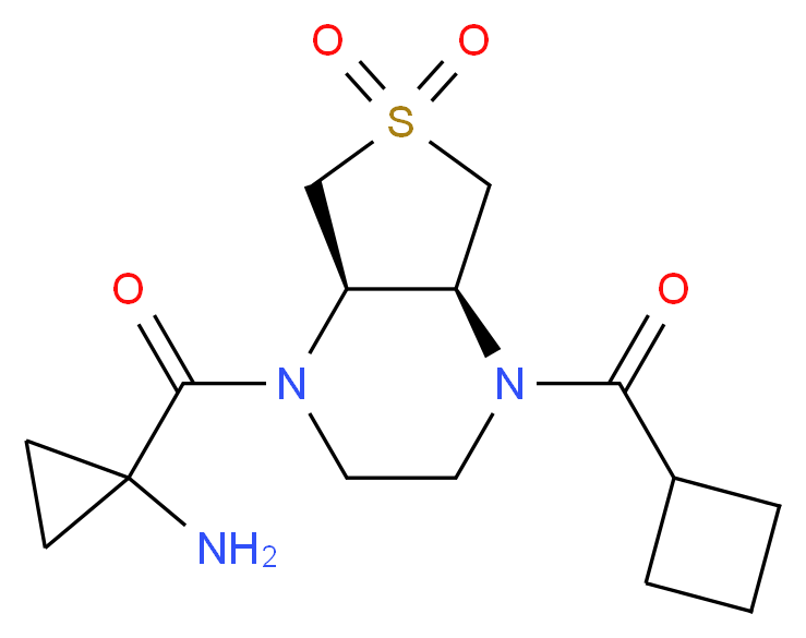 (1-{[(4aS*,7aR*)-4-(cyclobutylcarbonyl)-6,6-dioxidohexahydrothieno[3,4-b]pyrazin-1(2H)-yl]carbonyl}cyclopropyl)amine_Molecular_structure_CAS_)