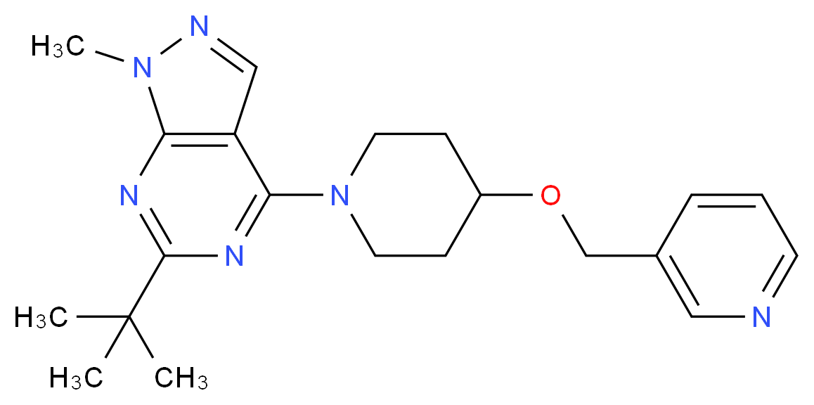 6-tert-butyl-1-methyl-4-[4-(3-pyridinylmethoxy)-1-piperidinyl]-1H-pyrazolo[3,4-d]pyrimidine_Molecular_structure_CAS_)