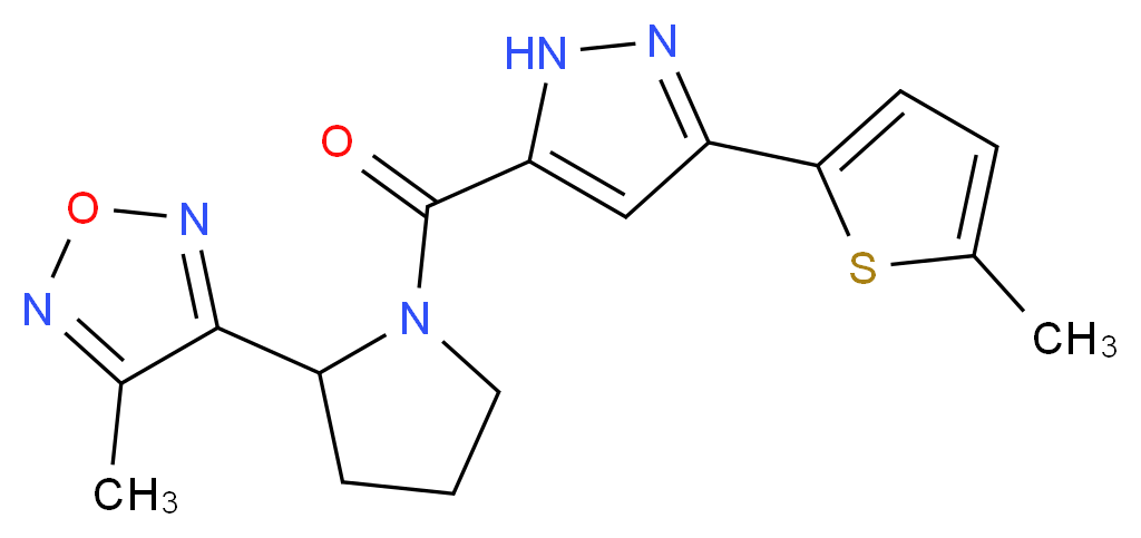 3-methyl-4-(1-{[3-(5-methyl-2-thienyl)-1H-pyrazol-5-yl]carbonyl}-2-pyrrolidinyl)-1,2,5-oxadiazole_Molecular_structure_CAS_)