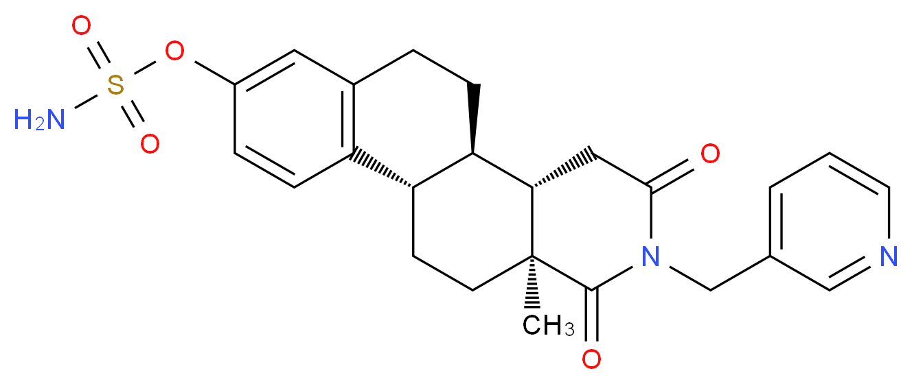 (4aS,4bR,10bS,12aS)-12a-methyl-1,3-dioxo-2-(pyridin-3-ylmethyl)-1,2,3,4,4a,4b,5,6,10b,11,12,12a-dodecahydronaphtho[2,1-f]isoquinolin-8-yl sulfamate_Molecular_structure_CAS_)