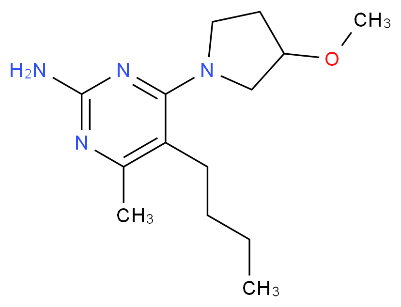 5-butyl-4-(3-methoxypyrrolidin-1-yl)-6-methylpyrimidin-2-amine_Molecular_structure_CAS_)