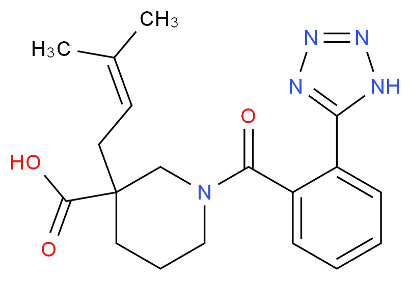 3-(3-methylbut-2-en-1-yl)-1-[2-(1H-tetrazol-5-yl)benzoyl]piperidine-3-carboxylic acid_Molecular_structure_CAS_)