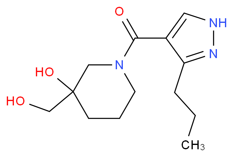 3-(hydroxymethyl)-1-[(3-propyl-1H-pyrazol-4-yl)carbonyl]-3-piperidinol_Molecular_structure_CAS_)