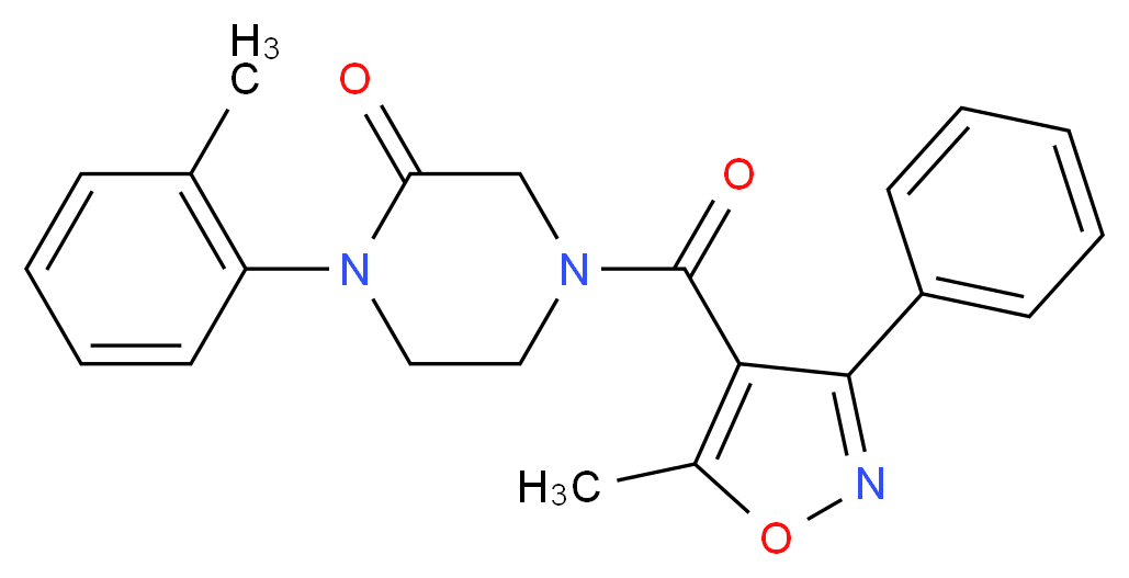 1-(2-methylphenyl)-4-[(5-methyl-3-phenyl-4-isoxazolyl)carbonyl]-2-piperazinone_Molecular_structure_CAS_)