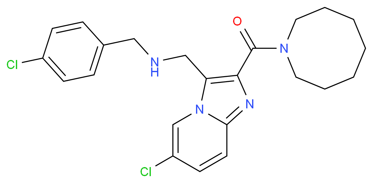 1-[2-(1-azocanylcarbonyl)-6-chloroimidazo[1,2-a]pyridin-3-yl]-N-(4-chlorobenzyl)methanamine_Molecular_structure_CAS_)