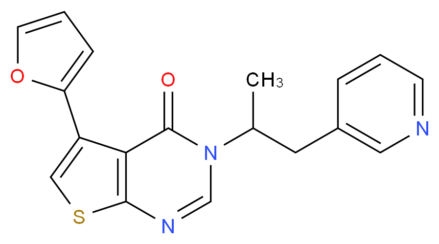 5-(2-furyl)-3-(1-methyl-2-pyridin-3-ylethyl)thieno[2,3-d]pyrimidin-4(3H)-one_Molecular_structure_CAS_)