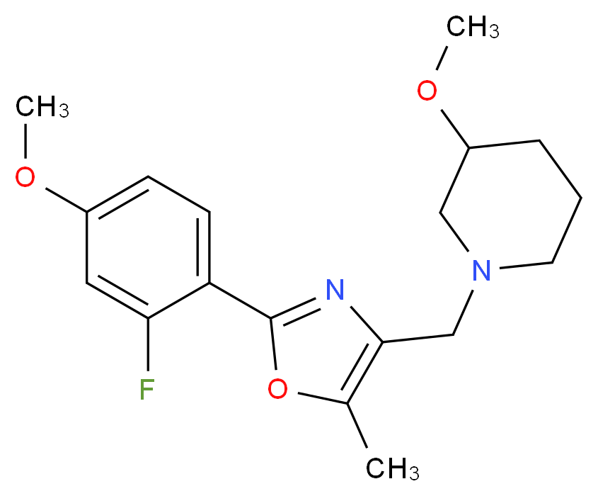 1-{[2-(2-fluoro-4-methoxyphenyl)-5-methyl-1,3-oxazol-4-yl]methyl}-3-methoxypiperidine_Molecular_structure_CAS_)