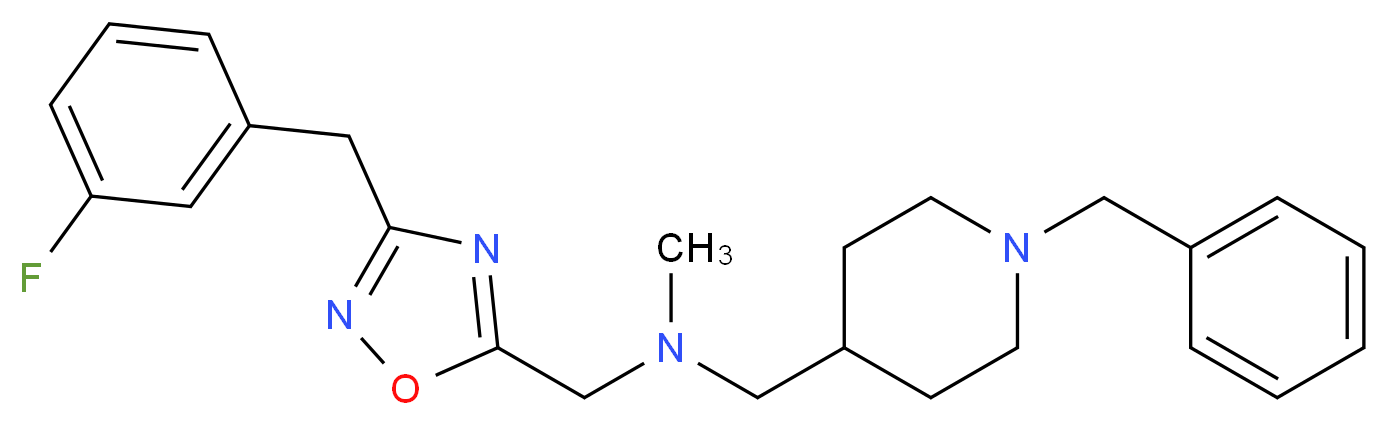 1-(1-benzyl-4-piperidinyl)-N-{[3-(3-fluorobenzyl)-1,2,4-oxadiazol-5-yl]methyl}-N-methylmethanamine_Molecular_structure_CAS_)