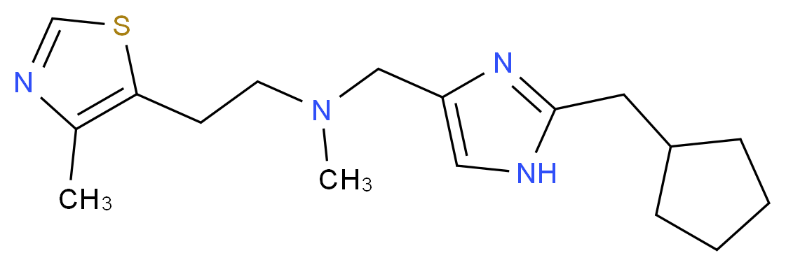 N-{[2-(cyclopentylmethyl)-1H-imidazol-4-yl]methyl}-N-methyl-2-(4-methyl-1,3-thiazol-5-yl)ethanamine_Molecular_structure_CAS_)