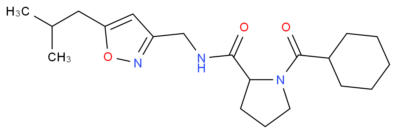 1-(cyclohexylcarbonyl)-N-[(5-isobutylisoxazol-3-yl)methyl]pyrrolidine-2-carboxamide_Molecular_structure_CAS_)