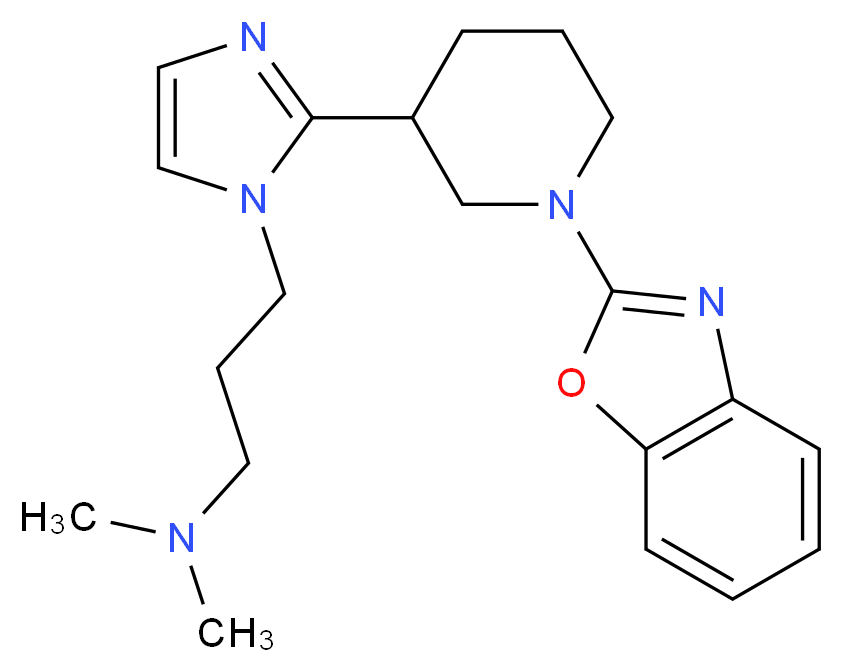 (3-{2-[1-(1,3-benzoxazol-2-yl)-3-piperidinyl]-1H-imidazol-1-yl}propyl)dimethylamine_Molecular_structure_CAS_)