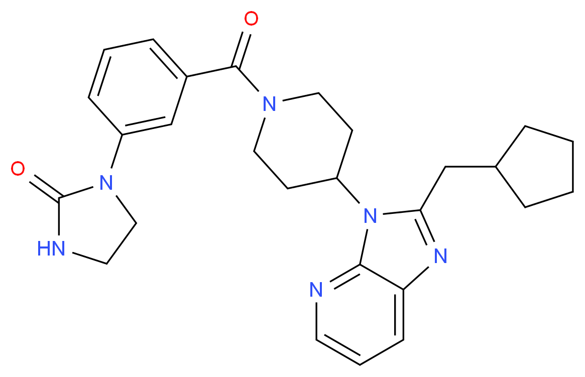 1-[3-({4-[2-(cyclopentylmethyl)-3H-imidazo[4,5-b]pyridin-3-yl]-1-piperidinyl}carbonyl)phenyl]-2-imidazolidinone_Molecular_structure_CAS_)
