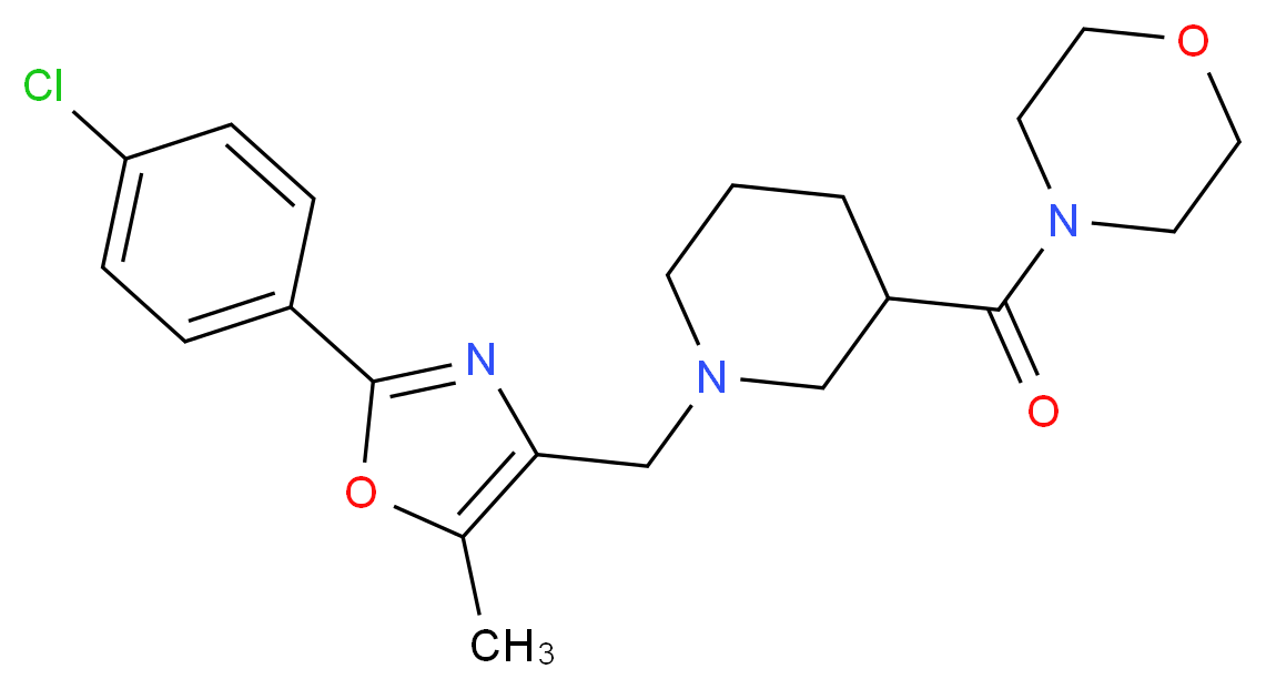 4-[(1-{[2-(4-chlorophenyl)-5-methyl-1,3-oxazol-4-yl]methyl}-3-piperidinyl)carbonyl]morpholine_Molecular_structure_CAS_)