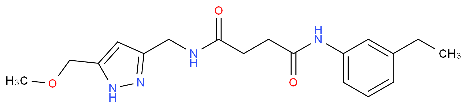 N-(3-ethylphenyl)-N'-{[5-(methoxymethyl)-1H-pyrazol-3-yl]methyl}succinamide_Molecular_structure_CAS_)