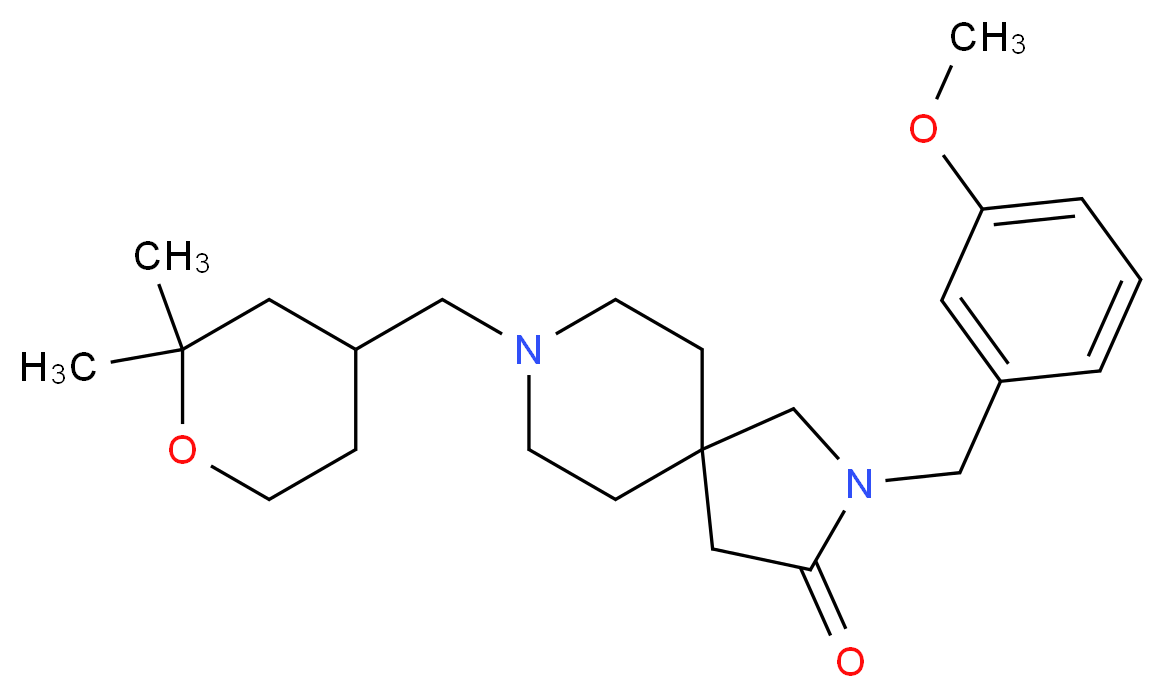 8-[(2,2-dimethyltetrahydro-2H-pyran-4-yl)methyl]-2-(3-methoxybenzyl)-2,8-diazaspiro[4.5]decan-3-one_Molecular_structure_CAS_)