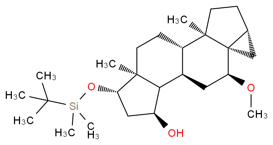 (3β,5α,6β,15α,17β)-17-tert-Butyldimethylsilyloxy-6-methoxy-3,5-cycloandrostan-15-ol_Molecular_structure_CAS_61252-35-5)