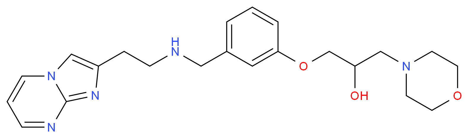 1-(3-{[(2-imidazo[1,2-a]pyrimidin-2-ylethyl)amino]methyl}phenoxy)-3-(4-morpholinyl)-2-propanol_Molecular_structure_CAS_)