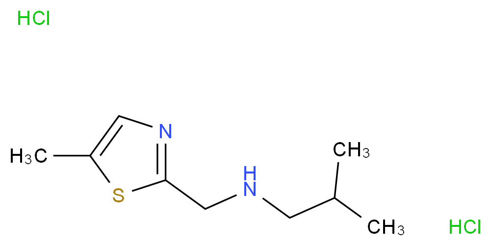 2-Methyl-N-[(5-methyl-1,3-thiazol-2-yl)methyl]-propan-1-amine dihydrochloride_Molecular_structure_CAS_)
