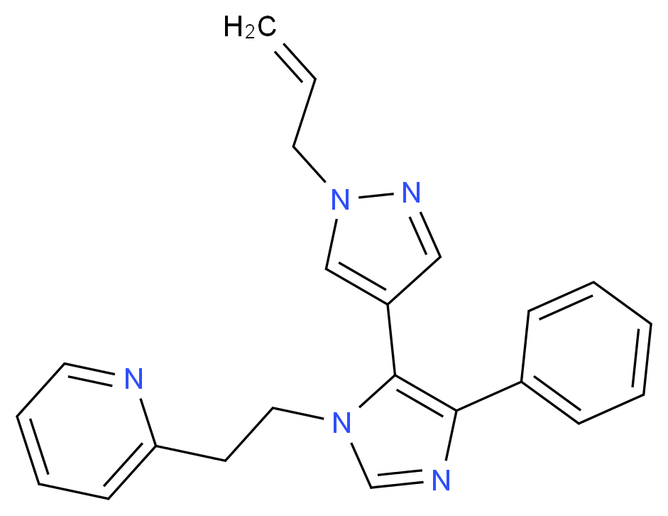 2-{2-[5-(1-allyl-1H-pyrazol-4-yl)-4-phenyl-1H-imidazol-1-yl]ethyl}pyridine_Molecular_structure_CAS_)