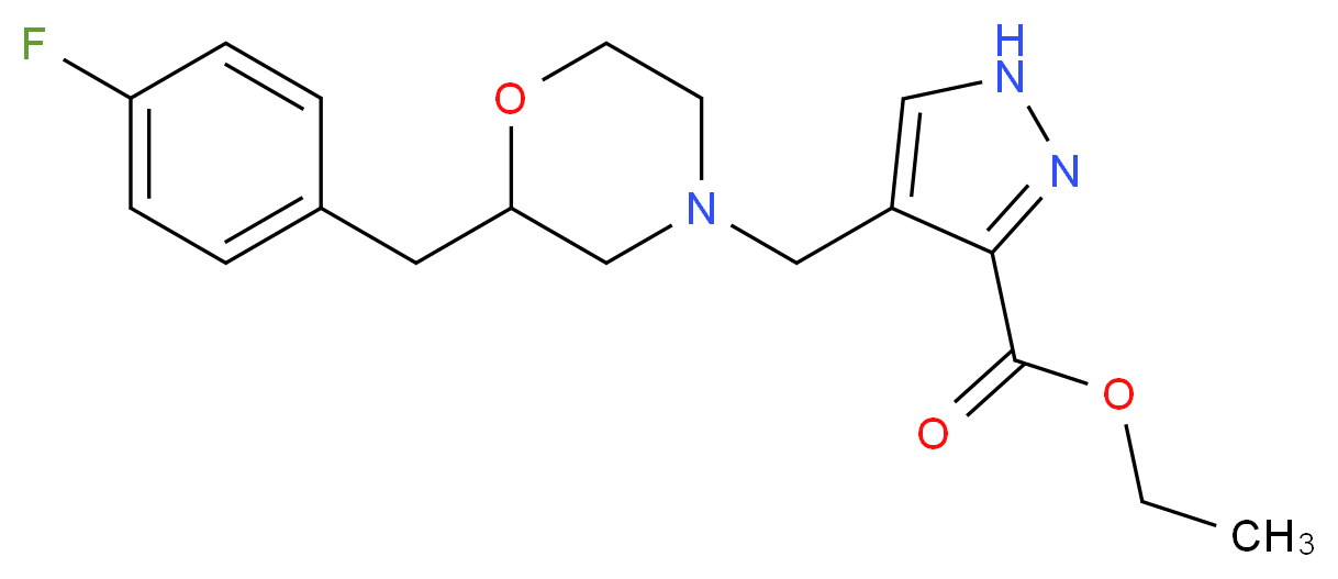 ethyl 4-{[2-(4-fluorobenzyl)-4-morpholinyl]methyl}-1H-pyrazole-3-carboxylate_Molecular_structure_CAS_)