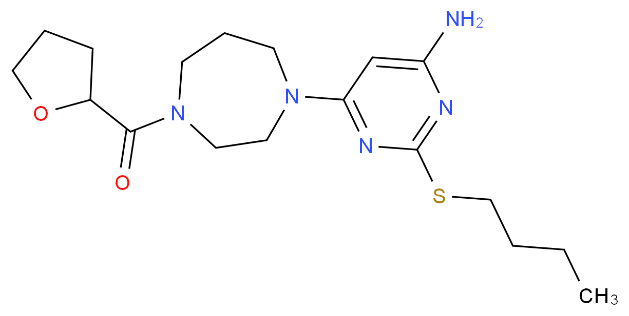 2-(butylthio)-6-[4-(tetrahydrofuran-2-ylcarbonyl)-1,4-diazepan-1-yl]pyrimidin-4-amine_Molecular_structure_CAS_)