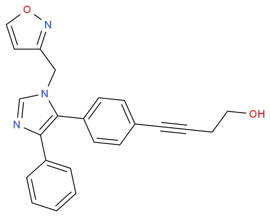 4-{4-[1-(isoxazol-3-ylmethyl)-4-phenyl-1H-imidazol-5-yl]phenyl}but-3-yn-1-ol_Molecular_structure_CAS_)