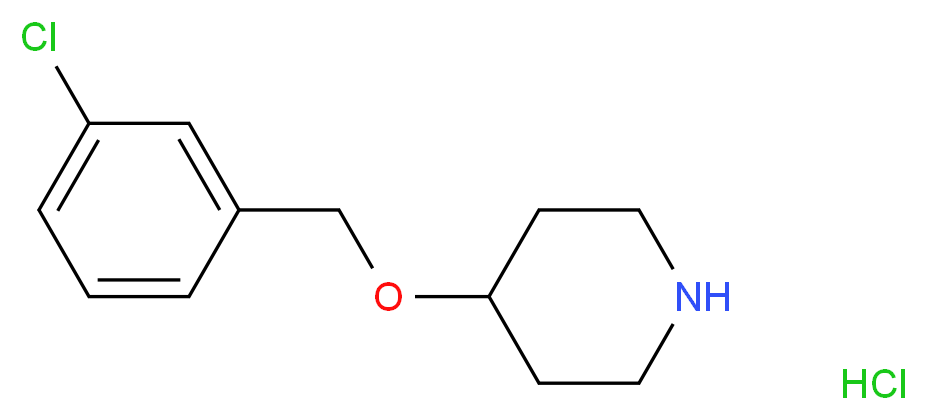 4-[(3-Chlorobenzyl)oxy]piperidine hydrochloride_Molecular_structure_CAS_)